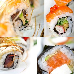 Image showing Japanese sushi collage 