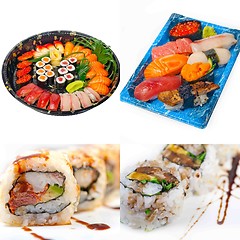 Image showing Japanese sushi collage 