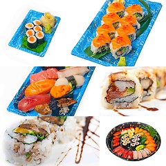 Image showing Japanese sushi collage 