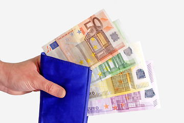 Image showing Wallet with Euro Notes