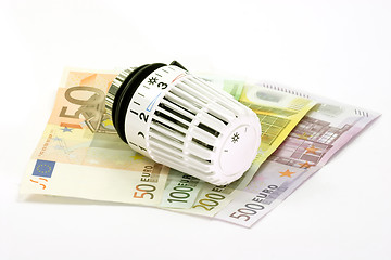 Image showing  Banknotes with Thermostat