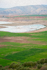 Image showing pond and lake in the mountain morocco land 