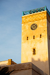 Image showing old brick tower in morocco africa village 