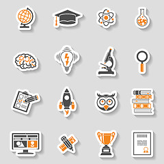 Image showing Education Icon Sticker Set