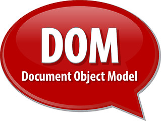 Image showing DOM acronym definition speech bubble illustration