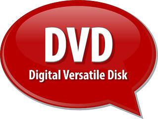 Image showing DVD acronym definition speech bubble illustration