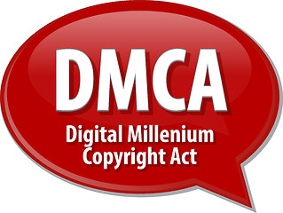 Image showing DMCA acronym definition speech bubble illustration