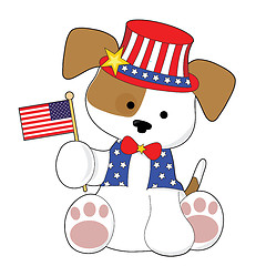 Image showing Cute Puppy Fourth of July