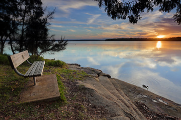 Image showing Seat with a sunset view St Georges Basin