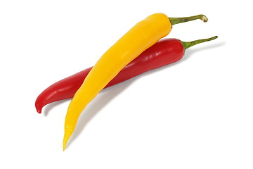 Image showing Yellow and red pepper