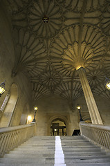 Image showing university of oxford, corpus christi college stairway to dining room