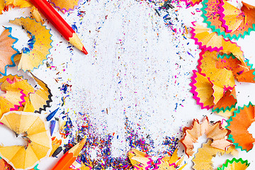 Image showing colored pencil shavings