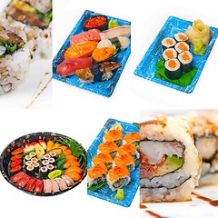 Image showing Japanese sushi collage 