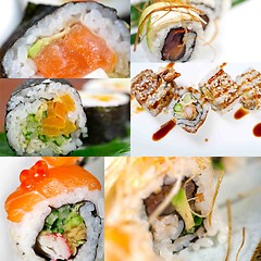 Image showing Japanese sushi collage 