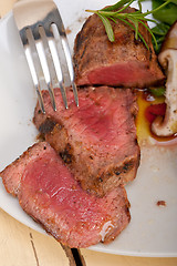 Image showing beef filet mignon grilled with vegetables