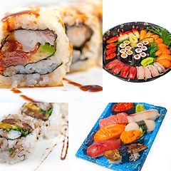 Image showing Japanese sushi collage 