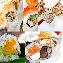 Image showing Japanese sushi collage 