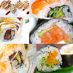 Image showing Japanese sushi collage 