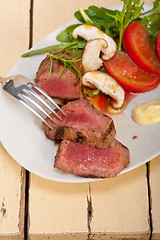 Image showing beef filet mignon grilled with vegetables