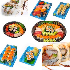 Image showing Japanese sushi collage 