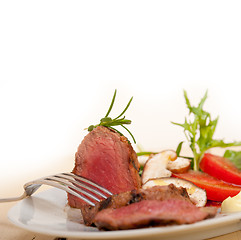 Image showing beef filet mignon grilled with vegetables