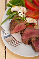 Image showing beef filet mignon grilled with vegetables