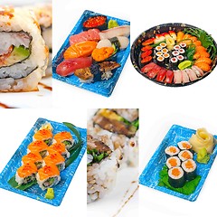 Image showing Japanese sushi collage 