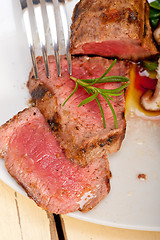 Image showing beef filet mignon grilled with vegetables