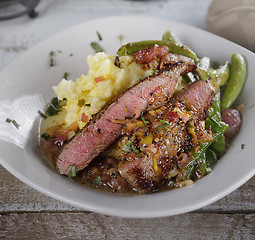 Image showing Steak With Vegetables