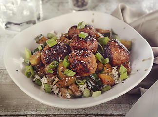 Image showing Meatballs With Rice