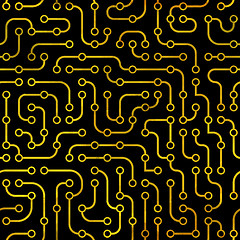 Image showing Electronic circuit board. Seamless pattern.