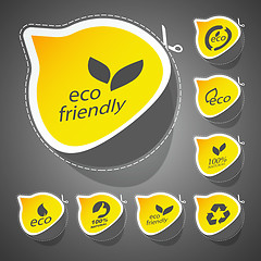 Image showing Set of eco friendly signs.