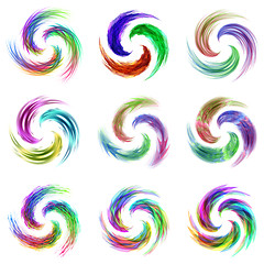 Image showing Colorful abstract icon set.