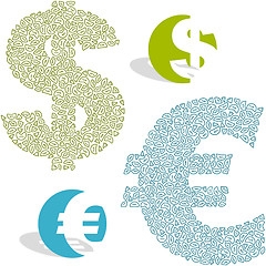 Image showing Dollar and euro icon.