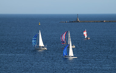 Image showing Sail boats in race.