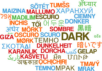 Image showing Dark multilanguage wordcloud background concept