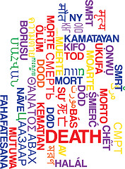 Image showing Death multilanguage wordcloud background concept