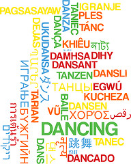 Image showing Dancing multilanguage wordcloud background concept