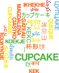 Image showing Cupcake multilanguage wordcloud background concept