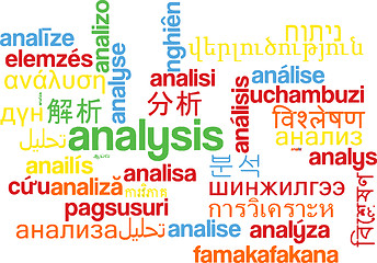 Image showing Analysis multilanguage wordcloud background concept