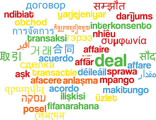 Image showing Deal multilanguage wordcloud background concept
