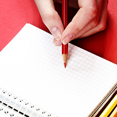 Image showing Pencil and agenda