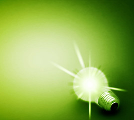 Image showing Background with lit lightbulb