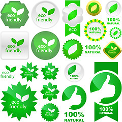 Image showing Set of eco friendly signs.