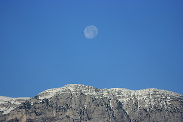 Image showing Mountain&moon