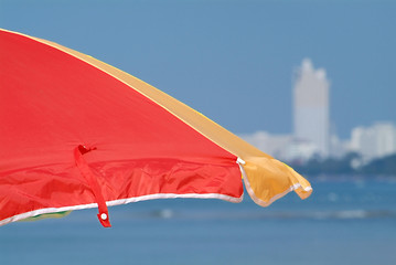 Image showing Parasol and blue sky