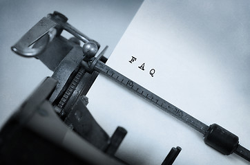 Image showing Old typewriter with paper