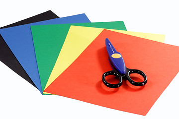 Image showing Colored construction paper