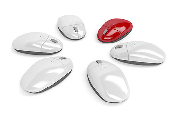 Image showing Red computer mouse