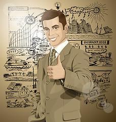 Image showing Vector Business Man Shows Well Done